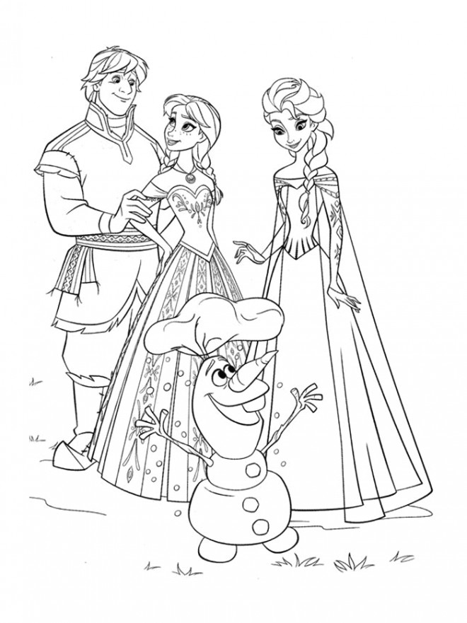 Coloriage La Reine Des Neiges Et Ses Amis Dessin Gratuit à