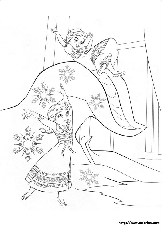 Coloriage et dessins gratuits Les deux petites Princesse amusées à imprimer