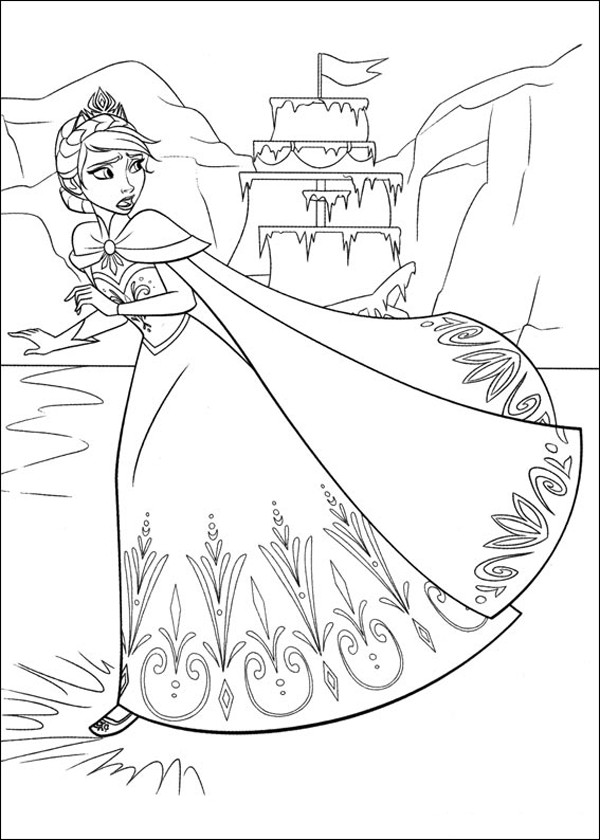 Coloriage et dessins gratuits Paysage de Elsa La Reine des Neiges à imprimer
