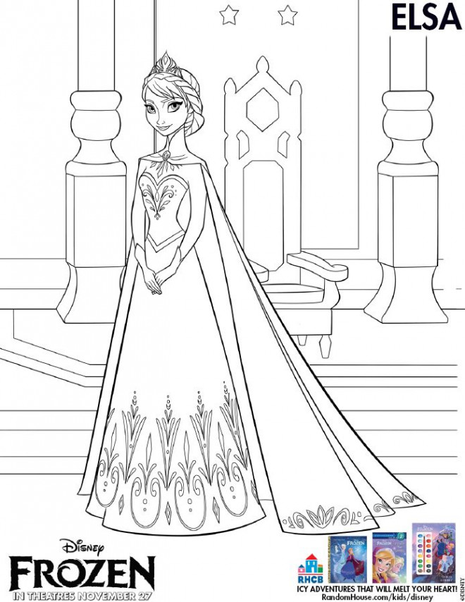 Coloriage Princesse Elsa dessin gratuit à imprimer