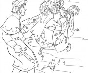 Coloriage Scène de Elsa et Hans animé