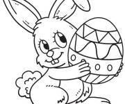 Coloriage B&eacute;b&eacute; lapin c&eacute;l&egrave;bre le P&acirc;ques