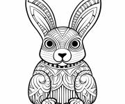 Coloriage Conception de lapin de P&acirc;ques zentangle