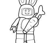 Coloriage Homme Lego en costume de lapin de P&acirc;ques
