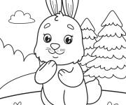 Coloriage Image lapin de P&acirc;ques