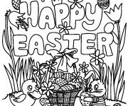 Coloriage Joyeuses P&acirc;ques les animaux