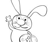 Coloriage Lapin de P&acirc;ques &agrave; imprimer