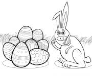 Coloriage Lapin de P&acirc;ques abstrait imprimable