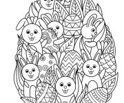 Coloriage Lapin de P&acirc;ques anti-stress