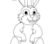 Coloriage Lapin de P&acirc;ques au crayons
