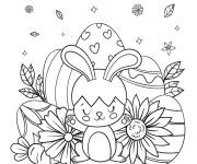 Coloriage Lapin de p&acirc;ques calme