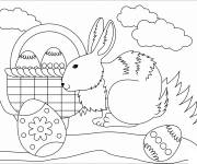 Coloriage Lapin de P&acirc;ques CE1