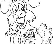 Coloriage Lapin de Paques de bande anim&eacute;