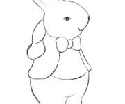 Coloriage Lapin de P&acirc;ques dessin&eacute; &agrave; la main