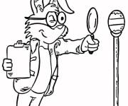 Coloriage Lapin de P&acirc;ques devant une microphone