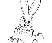 Coloriage Lapin de p&acirc;ques &eacute;clos