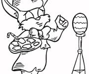 Coloriage Lapin de P&acirc;ques en ligne grand section