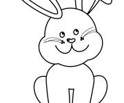 Coloriage Lapin de P&acirc;ques facile