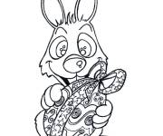 Coloriage Lapin de P&acirc;ques kawaii cp