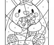 Coloriage Lapin de P&acirc;ques magique