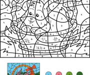 Coloriage Lapin de P&acirc;ques num&eacute;rot&eacute; &agrave; t&eacute;l&eacute;charger