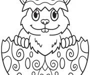 Coloriage Lapin de P&acirc;ques rigolote