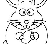 Coloriage Lapin de P&acirc;ques stylis&eacute; facile