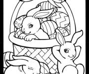 Coloriage Lapin de P&acirc;ques sucr&eacute;s