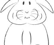 Coloriage Lapin de P&acirc;ques vectoriel