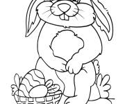 Coloriage Lapin timide de P&acirc;ques