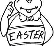 Coloriage Le lapin de P&acirc;ques en tenu sp&eacute;cial