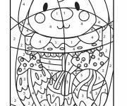Coloriage Magique Lapin de P&acirc;ques num&eacute;rot&eacute;