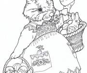 Coloriage Maman li&egrave;vre de P&acirc;ques
