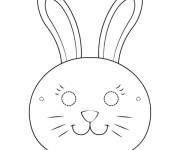 Coloriage Masque de lapin de P&acirc;ques simple