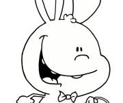 Coloriage Mini Lapin de P&acirc;ques en courant