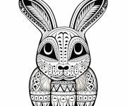 Coloriage Motif abstrait de lapin de P&acirc;ques