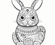 Coloriage Motif de lapin de P&acirc;ques en ligne
