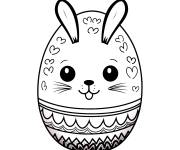 Coloriage Oeufs de lapin de P&acirc;ques d&eacute;coratifs facile