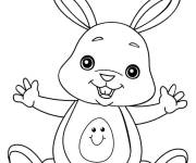 Coloriage Petit lapin de P&acirc;ques trop mignon