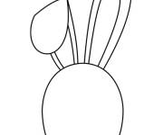 Coloriage T&ecirc;te de Lapin de P&acirc;ques en contour