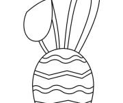 Coloriage T&ecirc;te de Lapin de P&acirc;ques en souhaite 
