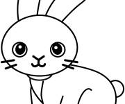Coloriage Un petit lapin de P&acirc;ques