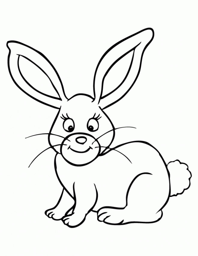 Coloriage De Lapin Mignon A Imprimer