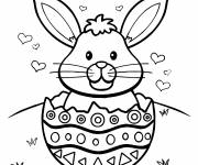 Coloriage et dessins gratuit Lapin dans oeuf de Pâques à imprimer