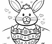 Coloriage Lapin dans oeuf de Pâques