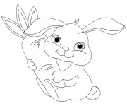 Coloriage et dessins gratuit Lapin et carotte à imprimer