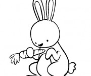 Coloriage Lapin et sa carotte dessin gratuit à imprimer