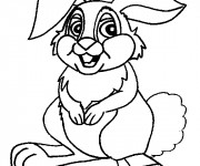 Coloriage et dessins gratuit Lapin Mignon debout à imprimer