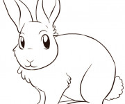 Coloriage et dessins gratuit Lapin Mignon en couleur à imprimer