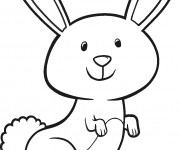 Coloriage et dessins gratuit Lapin Mignon en souriant à imprimer